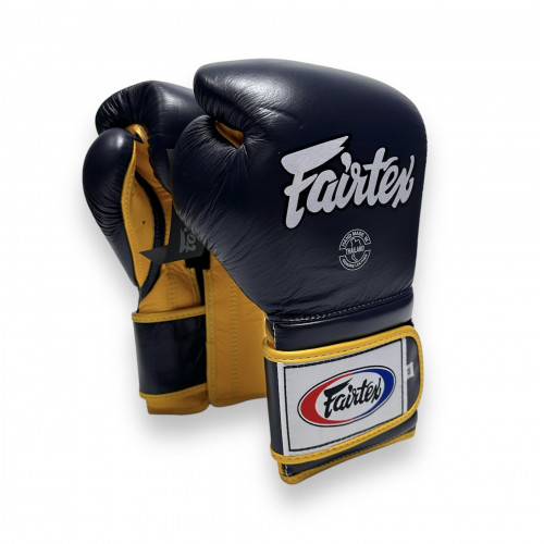 Боксерские перчатки Fairtex BGV9 blue navy yellow 10 oz