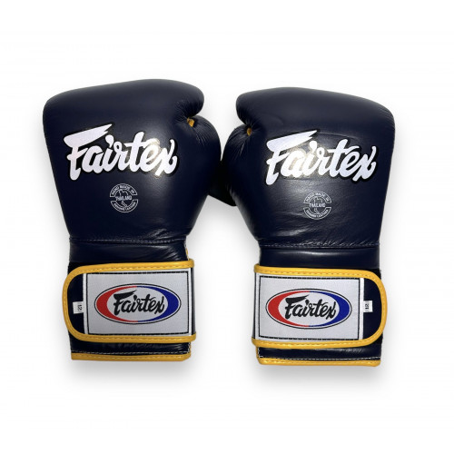 Боксерские перчатки Fairtex BGV9 blue navy yellow 12 oz