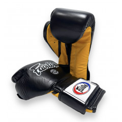 Боксерские перчатки Fairtex BGV9 black yellow 16 oz